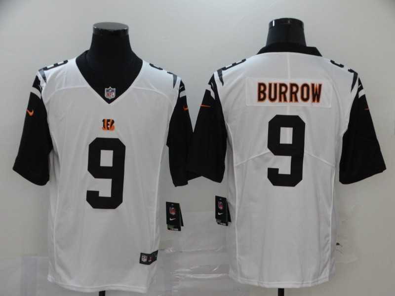 Men%27s Cincinnati Bengals #9 Joe Burrow White 2020 Color Rush Stitched NFL Nike Limited Jersey->san francisco 49ers->NFL Jersey